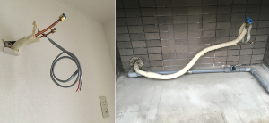 名古屋市で隠蔽配管エアコン取り外し工事